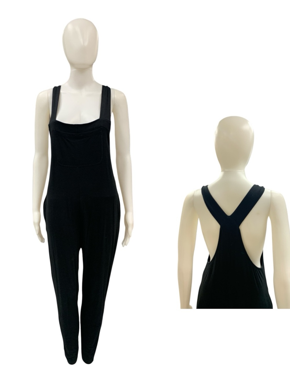 Smash + Tess Black Sleeveless Jumpsuit with Cross-Back Straps
